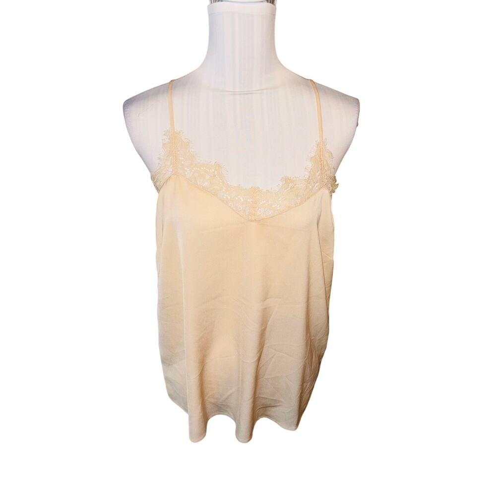 Forever 21 Lace Trimmed Cami Light Tan Size M